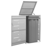 Capanno singolo per bidoni della spazzatura 69 x 77,5 x 112,5 cm, in acciaio inox