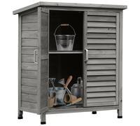 Capannone da giardino in legno Outsunny con 2 ripiani interni 2 porte e tetto inclinato 87x46,5x96,5cm