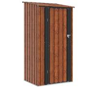 Capannone da giardino in metallo, marrone, 103 x 86 x 200 cm | Resistente alla corrosione, con blocco, il tetto allontana efficacemente l'acqua, montaggio in due