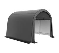 Capannone in lamina Outsunny, capannone 3 x 3 m con protezione UV, tenda di stoccaggio idrorepellente, garage in lamina con due porte a rullo per giardino, balcone, acciaio, PE, grigio