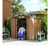 Capannone per attrezzi Outsunny con struttura a pavimento capannone per attrezzi capannone da giardino capannone in acciaio