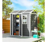 Capannone per attrezzi Outsunny plastica 2,1m 2 186x130x199cm capannone per attrezzi Grigio