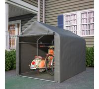 Capannone per garage/strumenti per biciclette grigio 160x220x165 cm con porta per tapparella - materiale PE impermeabile Sala attrezzi da giardino Garage per biciclette W3020P240688 160x220x165 cm