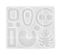 CAPASTEC 1 Pc Resin Jewelry Earring Silicone Moulds Valentine's Day Women Epoxy Moulds Making Gift Supplies DIY Craft Necklace Pendant(Geometric), 12.5x11cm