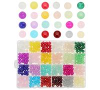 CAPASTEC 1 Set 480 Pz Perline in Vetro rotunda per Braccialetti, Perline da 8mm Colori Assortiti per Braccialetti, Creazione di Braccialetti e Artigianato Fai da Te