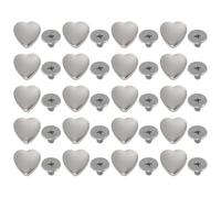 CAPASTEC 20 Set Viti Rivetti A Forma Di Cuore Accessori Fatti A Mano | Tono Argento, Lega Di Zinco, Per Cintura Abbigliamento Borsa Pelle Fai Da Te, Dimensioni Testa 10x10mm, Base 7x3x5.5mm