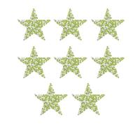 CAPASTEC 8 Pz Toppe Termoadesive a Forma di Stella Toppe a Stella per Cucire Toppe Strass Toppe brillantini Cappello Abbigliamento Pantaloni Decorazione Riparazione,Verde Prato Tono Argento