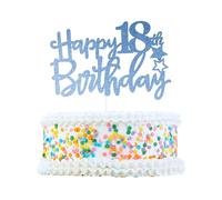 CAPASTEC Cake Topper Decorativo Blu 1 Pezzo Per 18° Compleanno | Blu, Dimensioni 15x10,5 Cm, Lunghezza Asta 13,7 Cm, Per Torte, Cookie, Cupcakes, Anniversari, Eventi A Tema Non Commestibili