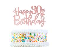 CAPASTEC Cake Topper Per 30° Compleanno Oro Rosa | Oro Rosa, 15x10,5 Cm, Asta 13,7 Cm, Sicuro Per Alimenti, Adatto Per Torte, Cookie, Cupcakes, Decorazione Non Commestibili