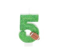 CAPASTEC Candele Di Compleanno Numero 8, A Forma Di Pallone Da Rugby | Materiale: Paraffina, Dimensione: 7,5X4Cm, Senza Fumo, Facile Da Accendere, Numeri 0-9, Confezione Individuale