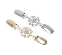 CAPASTEC Clip per Cardigan, Elegante e Pratico, Clip per Maglioni, Spilla per Colletto, Clip per Abiti, Mantieni il Tuo Outfit al Posto, Tono Argento, Tono Oro, 2 Pz