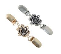 CAPASTEC Clip per Cardigan, Elegante Pratico, Clip per Maglioni, Spilla per Colletto, Clip per Abiti, Mantieni il Tuo Outfit al Posto, Tono Argento, Tono Oro, 2 Pezzi