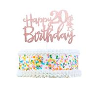 CAPASTEC Decorazione Torta, Cake Topper, Cake Topper Decorativo, Forniture per Decorazioni di Torta per Celebrare il 20° Compleanno, Tonalità Oro Rosa