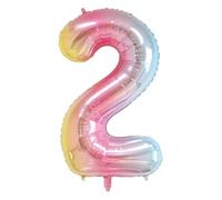 CAPASTEC Palloncino rosa sfumato da 40 pollici Numero 2 Palloncino ad elio Grande palloncino numerico per decorazioni per compleanni di ragazze e ragazzini Festa di anniversario