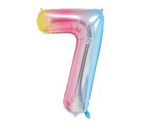 CAPASTEC Palloncino rosa sfumato da 40 pollici Numero 7 Palloncino ad elio Grande palloncino numerico per decorazioni di compleanno per ragazze e ragazzini Festa di anniversario