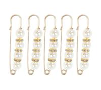 CAPASTEC Spille di Sicurezza, Spille Piccole, Spilla da Balia in Metallo Resistente, per Gonne a Maglia, Spille per Tessuti, Spilla per Scialle, per Vari Tessuti, Tonalità Oro, 5 Pz