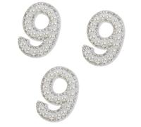 CAPASTEC Toppa Stirabile con Perle Finte E Strass N.9 - Bianco, 3 Pz