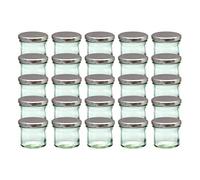 CapCro Set di 25 vasetti da 125 ml, con coperchio argentato, fino a 66 vasetti per marmellate