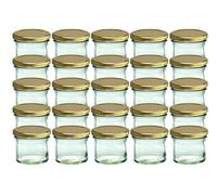 CapCro Set di 25 vasetti da 125 ml, coperchio dorato, fino a 66 vasetti per marmellate