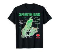 Cape Breton Island, Nuova Scozia Canada - Mappa con Posizioni Maglietta