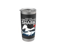 Cape Cod Great White Shark Map Ocean Lover Beach Bicchiere termico in acciaio inox doppia parete
