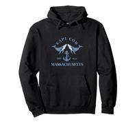 Cape cod Massachusetts Ancora Nautica Vintage con Balene Felpa con Cappuccio