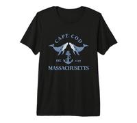 Cape cod Massachusetts Ancora Nautica Vintage con Balene Maglietta Premium
