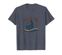 Cape cod Nautico Notte Scena Costiera Maglietta, Uomo, Pervinca, 5XL