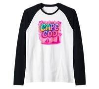 Cape Cod Sunset Lighthouse barca a vela design costiero Maglia con Maniche Raglan