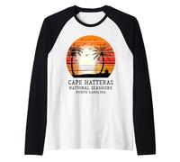 Cape Hatteras National Seashore North Carolina Vintage Sun Maglia con Maniche Raglan