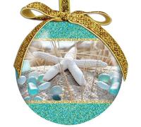 Cape Shore Christmas Ball Ornament Beach Walk Sea Glass Gift for Retirement Beach Lover Holiday Tree Decoration Home Collection