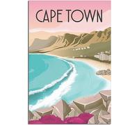 Cape Town Art Print Vintage Viaggio Poster Retro Wall Art Tela Poster Casa Decorazione Camera Decorazione Non incorniciato 30x45cm