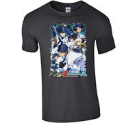 capeclain Ace of The Diamond Anime Unisex T-Shirt Unisex 100% Cotton Short-Sleeve T-Shirts Black S