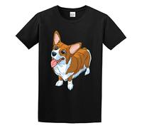capeclain Dog Pembroke Welsh Corgi Unisex 100% Cotton Short-Sleeve T-Shirts Black S