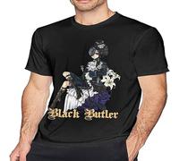 capeclain Men's Black Butler Short Sleeve T-Shirt L