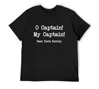 capeclain O Captain My Captain Dead Poets Society Dvd Robin Williams Gift Unisex 100% Cotton Short-Sleeve T-Shirts Black XXXL
