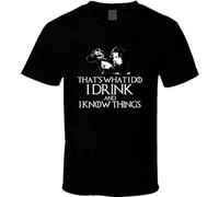 capeclain Tyrion Lannister It's What I Do I Drink And I Know Things Got Unisex 100% Cotton Short-Sleeve T-Shirts Black XXL