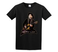 capeclain Willie Nelson Logo Unisex 100% Cotton Short-Sleeve T-Shirts Black S