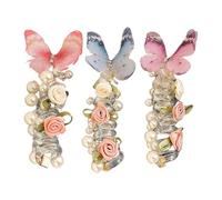 Capelli a Bobble, confezione di 3, design a delicato, cravatta per capelli per il cuore del cavo telefonico elastico, clip di fiori, costruzione della bobina leggera, ideale per adoles