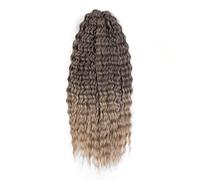 Capelli arricciati Onda d'acqua Torsione Capelli all'uncinetto Ombre Biondo 25 pollici Capelli intrecciati sintetici Onda profonda Intrecciare i capelli Estensione-T4-22,24 pollici-300g