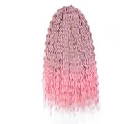 Capelli arricciati Onda d'acqua Twist Capelli all'uncinetto Ombre Biondo 25 pollici Capelli intrecciati sintetici Onda profonda Intrecciare l'estensione dei capelli-TGPINK12,24inches-300g