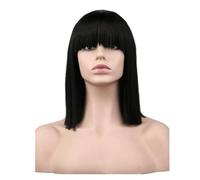 Capelli Artificiali, Parrucca Bob colorata Donne Ragazze Parrucche a spalla Lunghezza presagio Ragazze Capelli lisci sintetici Frangia di capelli soffici per la festa Cospla