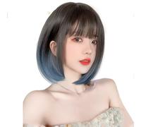 Capelli Artificiali, Parrucca color pastello, bob ondulato, per uso quotidiano, feste, cosplay, donne e ragazze, parrucche lunghe fino alle spalle, soffici con frangia rinfrescante