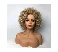 Capelli Artificiali, Parrucca corta riccia crespa pastello moda naturale morbida festa cosplay soffici parrucche morbide naturali donne ragazze uso quotidiano