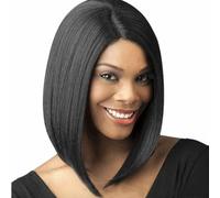 Capelli Artificiali, Parrucca naturale dall'aspetto con parrucche Parrucche lunghe e diritte Frangia bianca nera Donne Ragazze Rinfrescante uso quotidiano per feste Cosplay per feste
