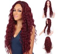 Capelli Artificiali, Parrucca ondulata lunga Capelli sintetici di alta qualità o cosplay di feste Donne Ragazze Parrucche per uso quotidiano Soffice pastello Moda Naturale Morbida