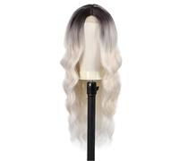 Capelli Artificiali, Parrucca ondulata lunga marrone chiaro Ombre Uso quotidiano per feste Cosplay 26"/65 cm Parrucche bionde Soffice pastello Moda Donna Ragazze