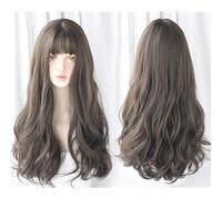 Capelli Artificiali, Parrucca ondulata lunga Parrucche Cosplay per feste di moda Traspirante Rinfrescante Moda donna Parrucche sintetiche marroni naturali blu Ragazze