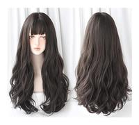 Capelli Artificiali, Parrucca ondulata lunga Parrucche Cosplay per feste di moda Traspirante Rinfrescante Moda donna Parrucche sintetiche marroni naturali blu Ragazze