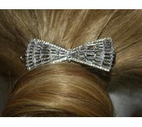 Capelli Clip Placcato Rodio Rame Zircone Cubico Matrimonio, Ballo O Damigella
